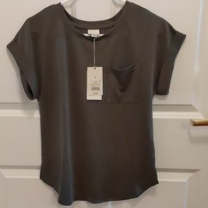 A new day olive pocket tee